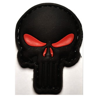 OP=OP Patch Punisher zwart met rode ogen (PVC)